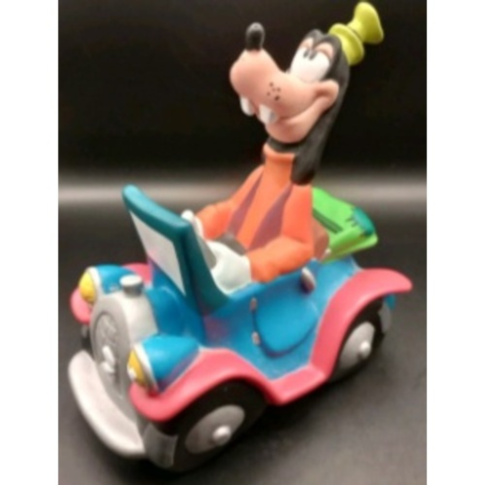 Disney Goofy in Jalopy Car Coin Bank PVC Vinyl Collectible Money Box